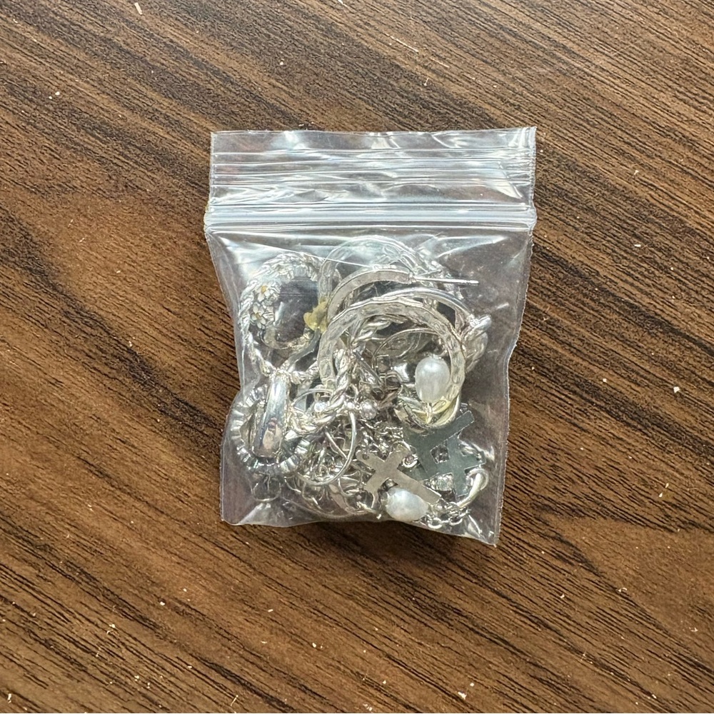 silver jewelry bag
